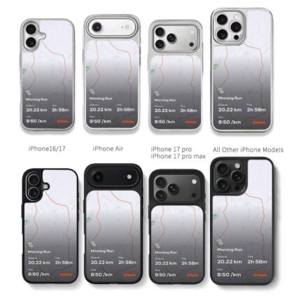 Strava morning run route with stats Chris Brown Phone Case Black Electroplated Silver For Iphone 11 To 17