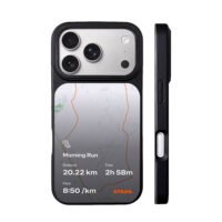 Strava morning run route with stats iPhone 17 Pro Max Black Case