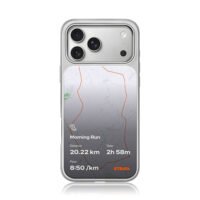 Strava morning run route with stats iPhone 17 Pro Max Electroplated Silver Case1