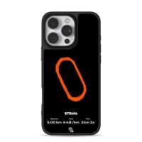 Strava running route map 5km stats iPhone 16 Pro Max Black Case