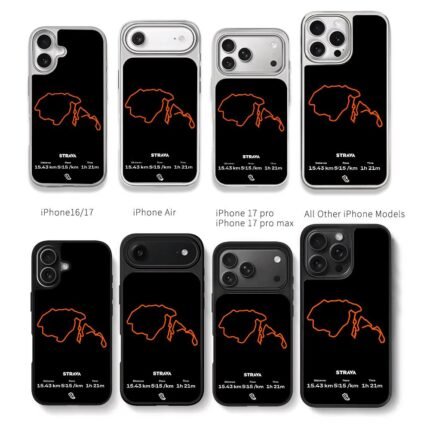 Strava running route workout stats Chris Brown Phone Case Black Electroplated Silver For Iphone 11 To 17