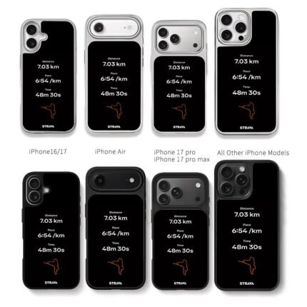 Strava running stats and route map Chris Brown Phone Case Black Electroplated Silver For Iphone 11 To 17