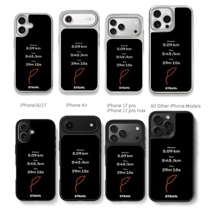 Strava running stats and route map Chris Brown Phone Case Black Electroplated Silver For Iphone 11 To 17