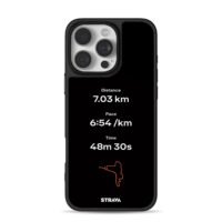 Strava running stats and route map iPhone 16 Pro Max Black Case