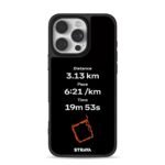 Strava running stats and route map iPhone 16 Pro Max Black Case