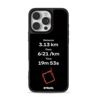 Strava running stats and route map iPhone 16 Pro Max Black Case