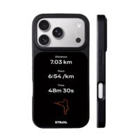 Strava running stats and route map iPhone 17 Pro Max Black Case