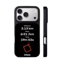 Strava running stats and route map iPhone 17 Pro Max Black Case