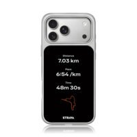 Strava running stats and route map iPhone 17 Pro Max Electroplated Silver Case1