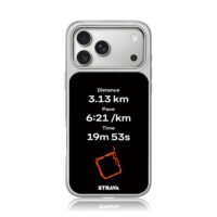 Strava running stats and route map iPhone 17 Pro Max Electroplated Silver Case1
