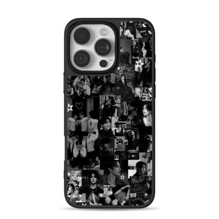 Stray Kids black white collage iPhone 16 Pro Max Black Case
