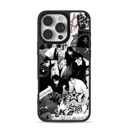 Stray Kids black white collage iPhone 16 Pro Max Black Case