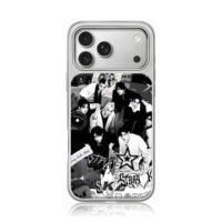 Stray Kids black white collage iPhone 17 Pro Max Electroplated Silver Case1