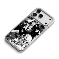Stray Kids black white collage iPhone 17 Pro Max Electroplated Silver Case2