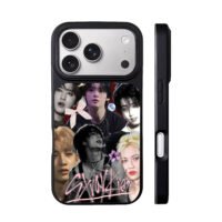 Stray Kids collage with pink decor iPhone 17 Pro Max Black Case