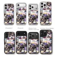 Stray Kids collage with SKZ mascots Chris Brown Phone Case Black Electroplated Silver For Iphone 11 To 17