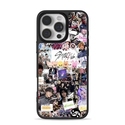 Stray Kids collage with SKZ mascots iPhone 16 Pro Max Black Case