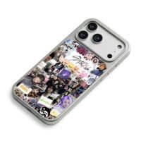 Stray Kids collage with SKZ mascots iPhone 17 Pro Max Electroplated Silver Case2