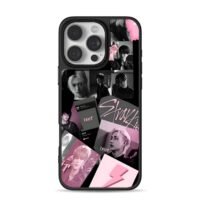 Stray Kids doit pink black collage iPhone 16 Pro Max Black Case