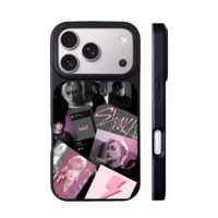Stray Kids doit pink black collage iPhone 17 Pro Max Black Case