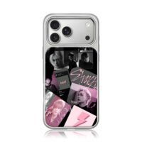 Stray Kids doit pink black collage iPhone 17 Pro Max Electroplated Silver Case1
