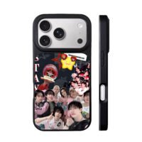 Stray Kids group member fanmade collage iPhone 17 Pro Max Black Case