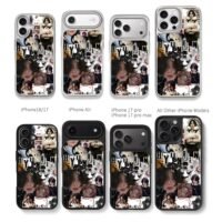 Stray Kids Hyunjin collage plush bow Chris Brown Phone Case Black Electroplated Silver For Iphone 11 To 17