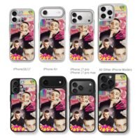 Stray Kids Hyunjin y2k retro collage Chris Brown Phone Case Black Electroplated Silver For Iphone 11 To 17