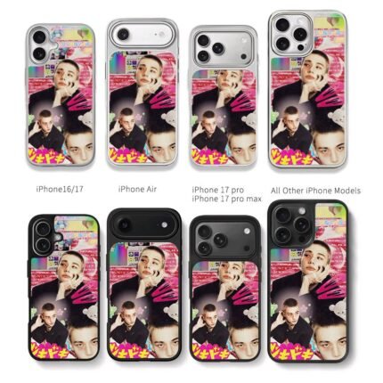 Stray Kids Hyunjin y2k retro collage Chris Brown Phone Case Black Electroplated Silver For Iphone 11 To 17