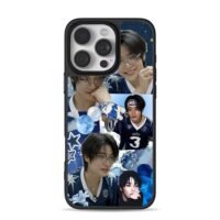 Stray Kids IN blue photo collage iPhone 16 Pro Max Black Case
