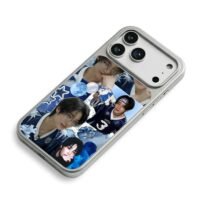 Stray Kids IN blue photo collage iPhone 17 Pro Max Electroplated Silver Case2