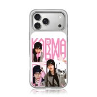 Stray Kids IN Karma pink star photo iPhone 17 Pro Max Electroplated Silver Case1