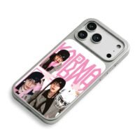 Stray Kids IN Karma pink star photo iPhone 17 Pro Max Electroplated Silver Case2
