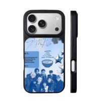 Stray Kids kpop blue collage lyrics iPhone 17 Pro Max Black Case