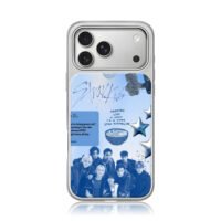 Stray Kids kpop blue collage lyrics iPhone 17 Pro Max Electroplated Silver Case1
