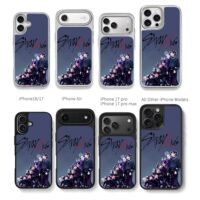 Stray Kids Kpop Bunny Ears Group Chris Brown Phone Case Black Electroplated Silver For Iphone 11 To 17