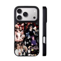 Stray Kids kpop collage with logos iPhone 17 Pro Max Black Case
