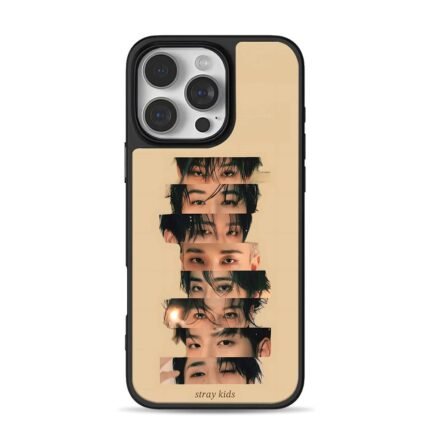 Stray Kids kpop eye face collage iPhone 16 Pro Max Black Case