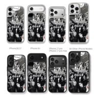 Stray Kids Kpop Grayscale Group Collage Chris Brown Phone Case Black Electroplated Silver For Iphone 11 To 17