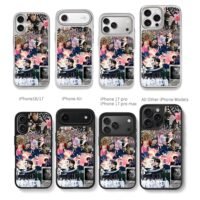 Stray Kids kpop pink photo collage Chris Brown Phone Case Black Electroplated Silver For Iphone 11 To 17