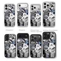 Stray Kids kpop retro photo collage Chris Brown Phone Case Black Electroplated Silver For Iphone 11 To 17