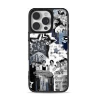 Stray Kids kpop retro photo collage iPhone 16 Pro Max Black Case