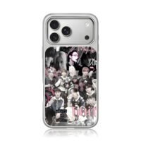 Stray Kids member collage pink text iPhone 17 Pro Max Electroplated Silver Case1