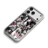 Stray Kids member collage pink text iPhone 17 Pro Max Electroplated Silver Case2