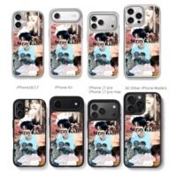 Stray Kids member collage with cute mushroom bunny decor Chris Brown Phone Case Black Electroplated Silver For Iphone 11 To 17