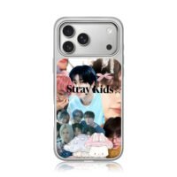 Stray Kids member collage with cute mushroom bunny decor iPhone 17 Pro Max Electroplated Silver Case1
