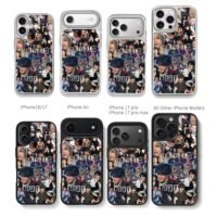 Stray Kids member collage with stay Chris Brown Phone Case Black Electroplated Silver For Iphone 11 To 17