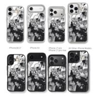 Stray Kids monochrome collage Chris Brown Phone Case Black Electroplated Silver For Iphone 11 To 17