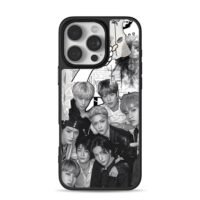 Stray Kids monochrome collage iPhone 16 Pro Max Black Case