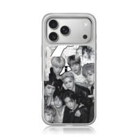 Stray Kids monochrome collage iPhone 17 Pro Max Electroplated Silver Case1